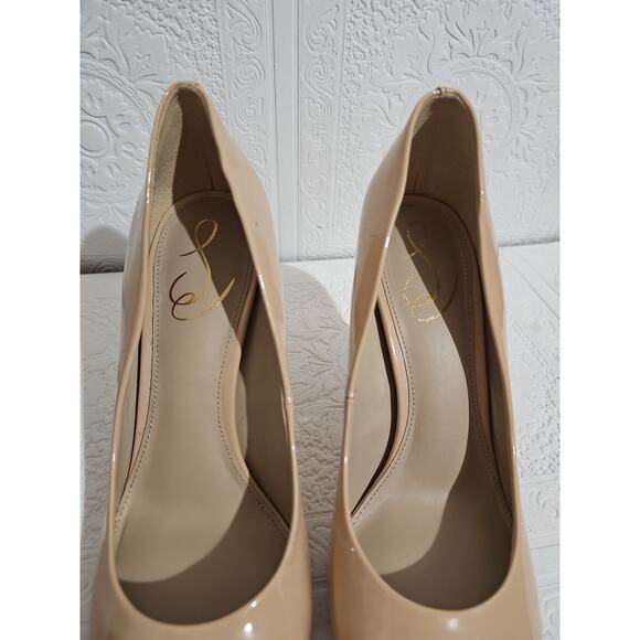 Sam Edelman Hazel Pointed Toe Pump Womens 9 Beige Patent Leather Heels - Picture 16 of 16
